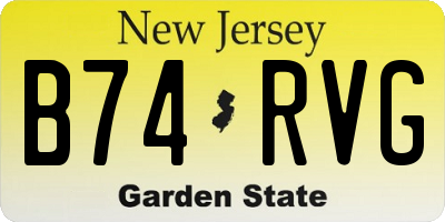NJ license plate B74RVG