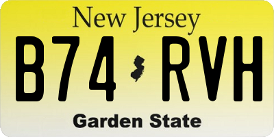 NJ license plate B74RVH
