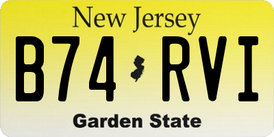 NJ license plate B74RVI