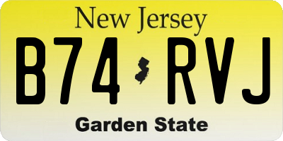 NJ license plate B74RVJ