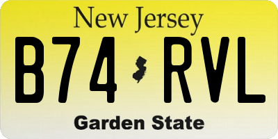 NJ license plate B74RVL