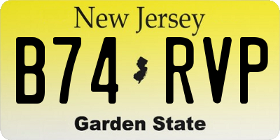 NJ license plate B74RVP