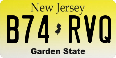 NJ license plate B74RVQ