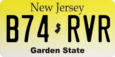NJ license plate B74RVR