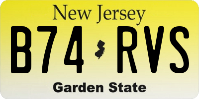 NJ license plate B74RVS