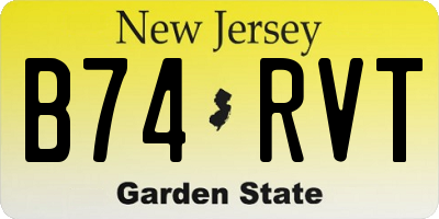 NJ license plate B74RVT