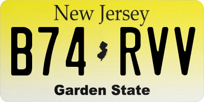 NJ license plate B74RVV