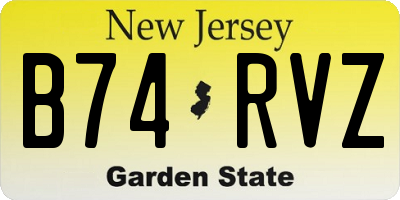 NJ license plate B74RVZ