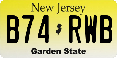 NJ license plate B74RWB