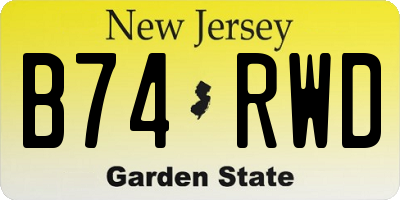 NJ license plate B74RWD