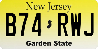 NJ license plate B74RWJ