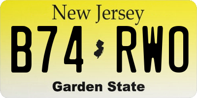 NJ license plate B74RWO