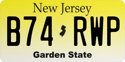 NJ license plate B74RWP