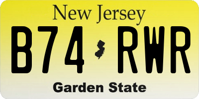 NJ license plate B74RWR