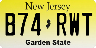 NJ license plate B74RWT
