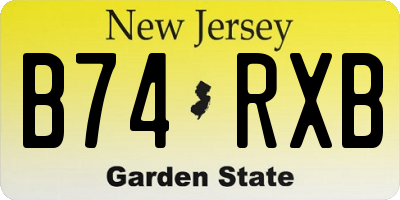 NJ license plate B74RXB