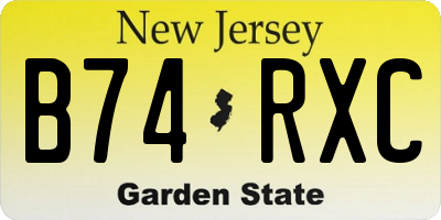 NJ license plate B74RXC