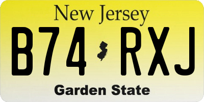 NJ license plate B74RXJ