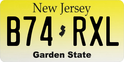 NJ license plate B74RXL