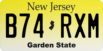 NJ license plate B74RXM