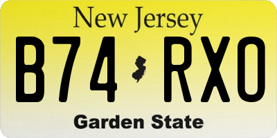 NJ license plate B74RXO