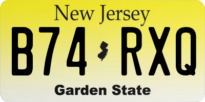 NJ license plate B74RXQ