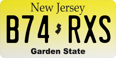 NJ license plate B74RXS