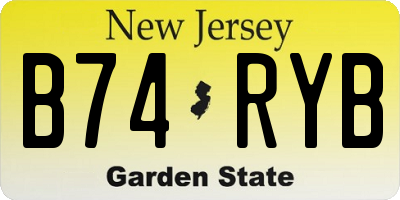 NJ license plate B74RYB