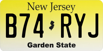 NJ license plate B74RYJ