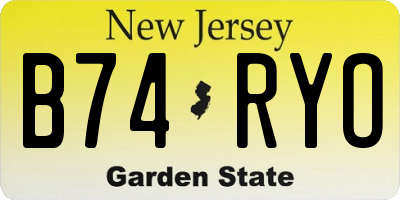 NJ license plate B74RYO