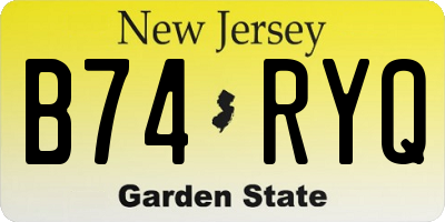 NJ license plate B74RYQ