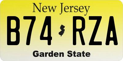 NJ license plate B74RZA