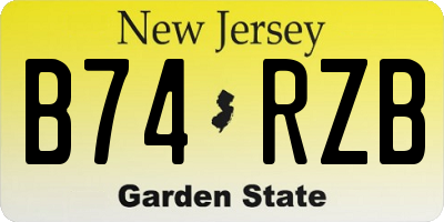 NJ license plate B74RZB