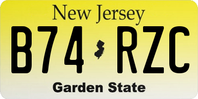 NJ license plate B74RZC