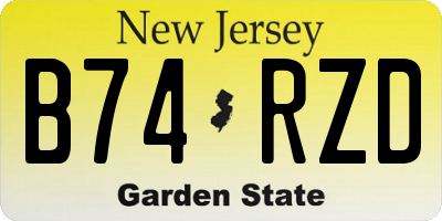 NJ license plate B74RZD
