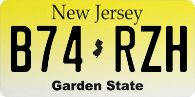 NJ license plate B74RZH