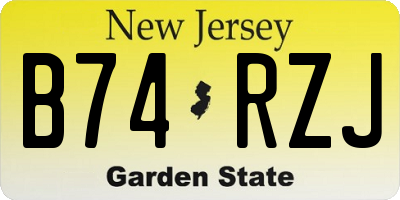 NJ license plate B74RZJ