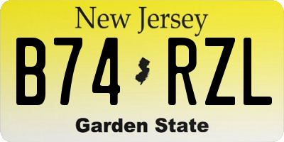 NJ license plate B74RZL