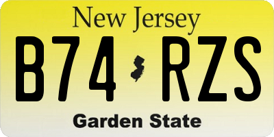NJ license plate B74RZS