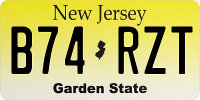 NJ license plate B74RZT