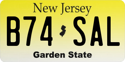 NJ license plate B74SAL