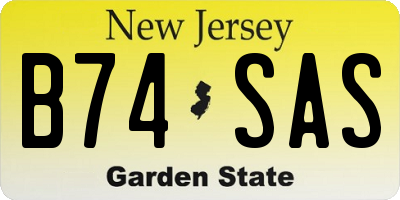 NJ license plate B74SAS