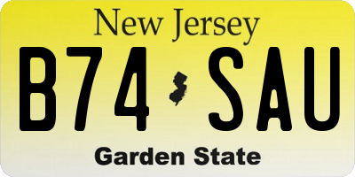 NJ license plate B74SAU