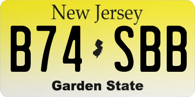 NJ license plate B74SBB
