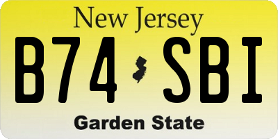 NJ license plate B74SBI