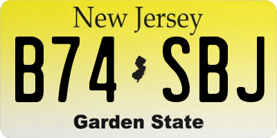 NJ license plate B74SBJ