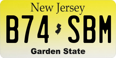 NJ license plate B74SBM