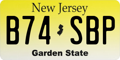 NJ license plate B74SBP