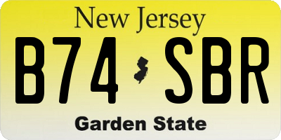 NJ license plate B74SBR