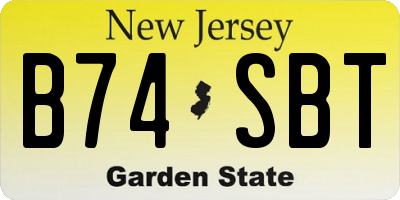 NJ license plate B74SBT